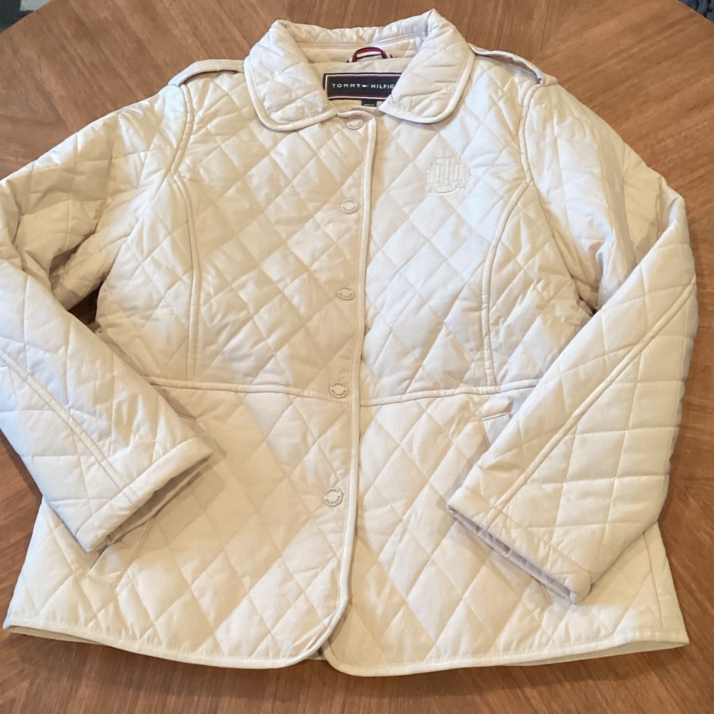 Tommy Hilfiger Women's Off-White Quilted Barn Jacket EUC